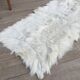 Tapis en peau vintage blanc - 60 x 125cm