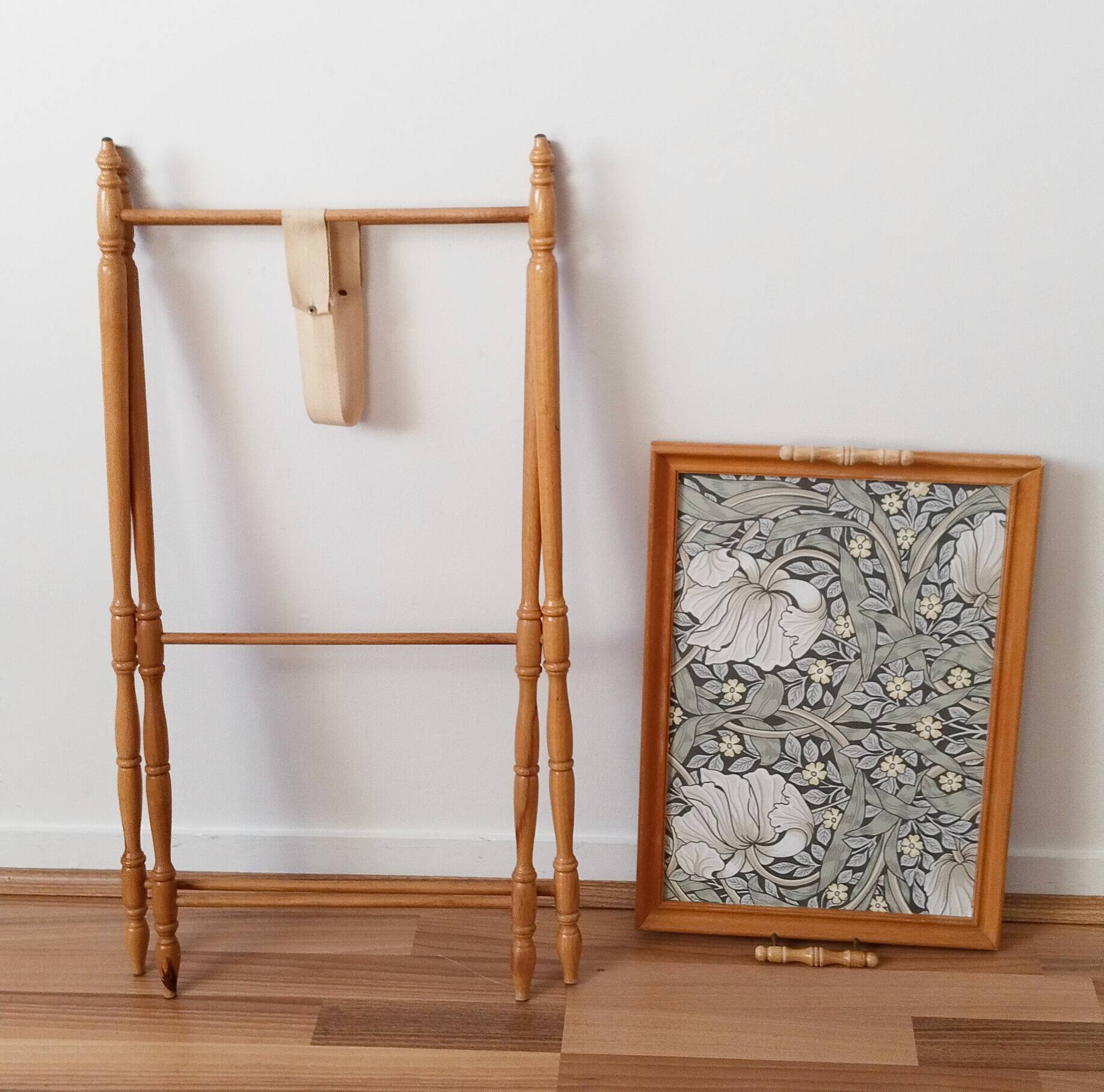 Wooden tray table, folding, vintage, side table