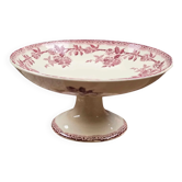 Compotier ancien H.B. & Cie en terre de fer – Roses bordeaux