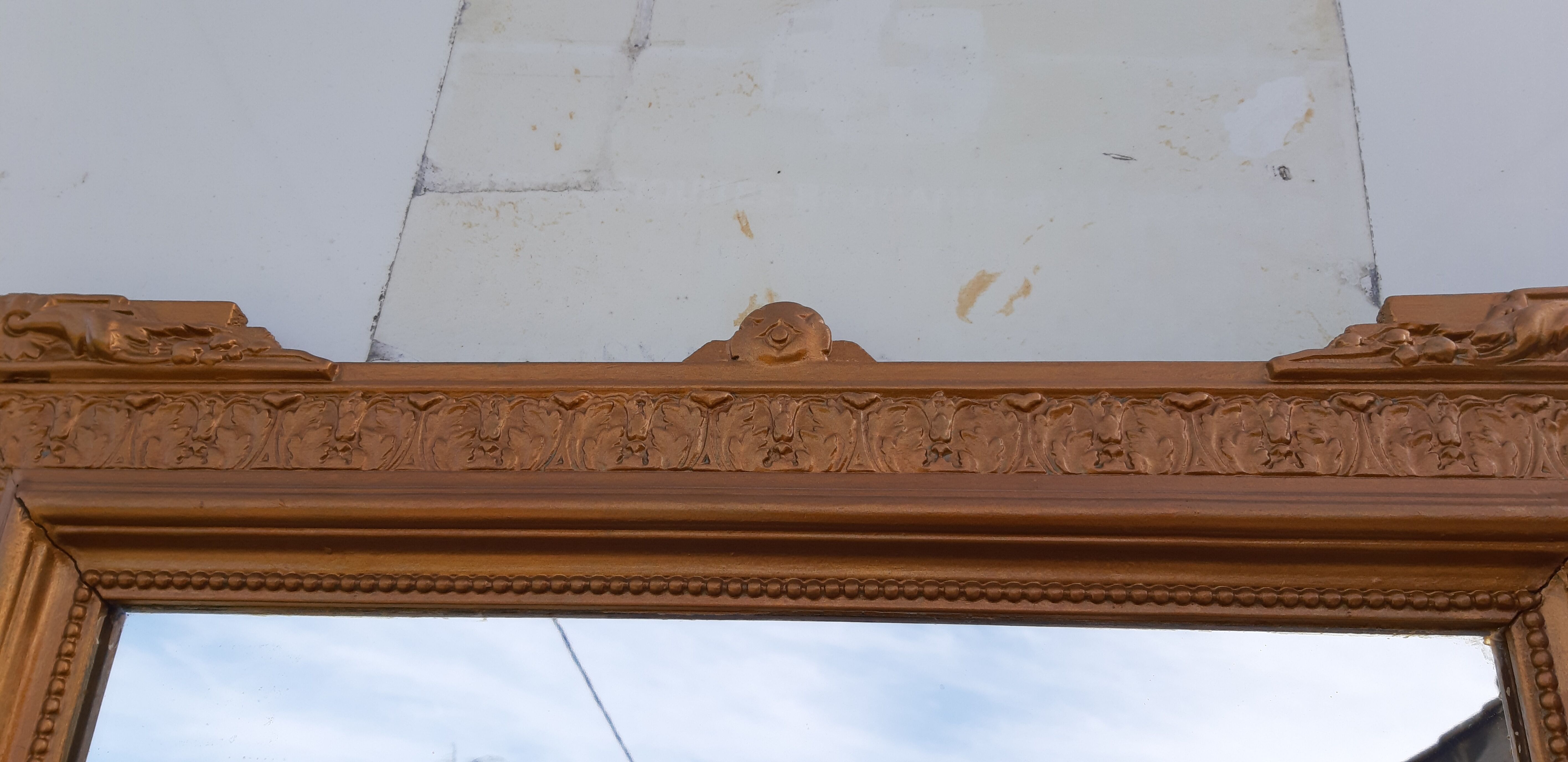 Miroir bois et stuc doré 19 ème