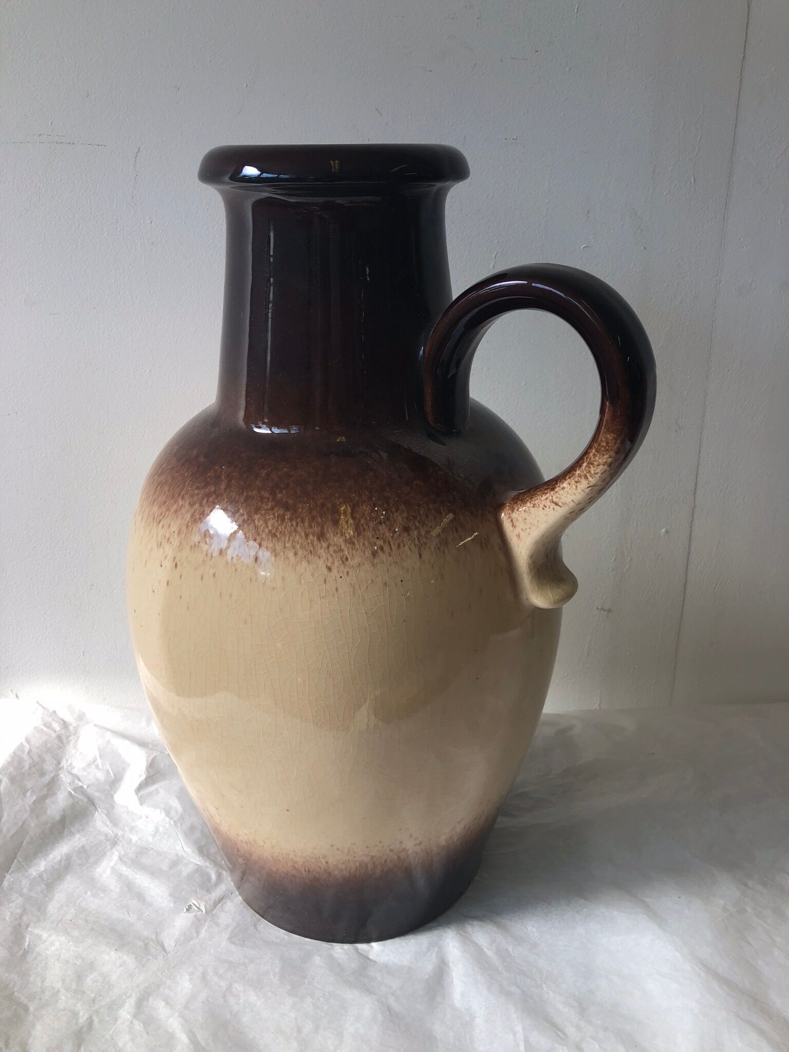 West Germany glazed ceramic 60s pitcher
