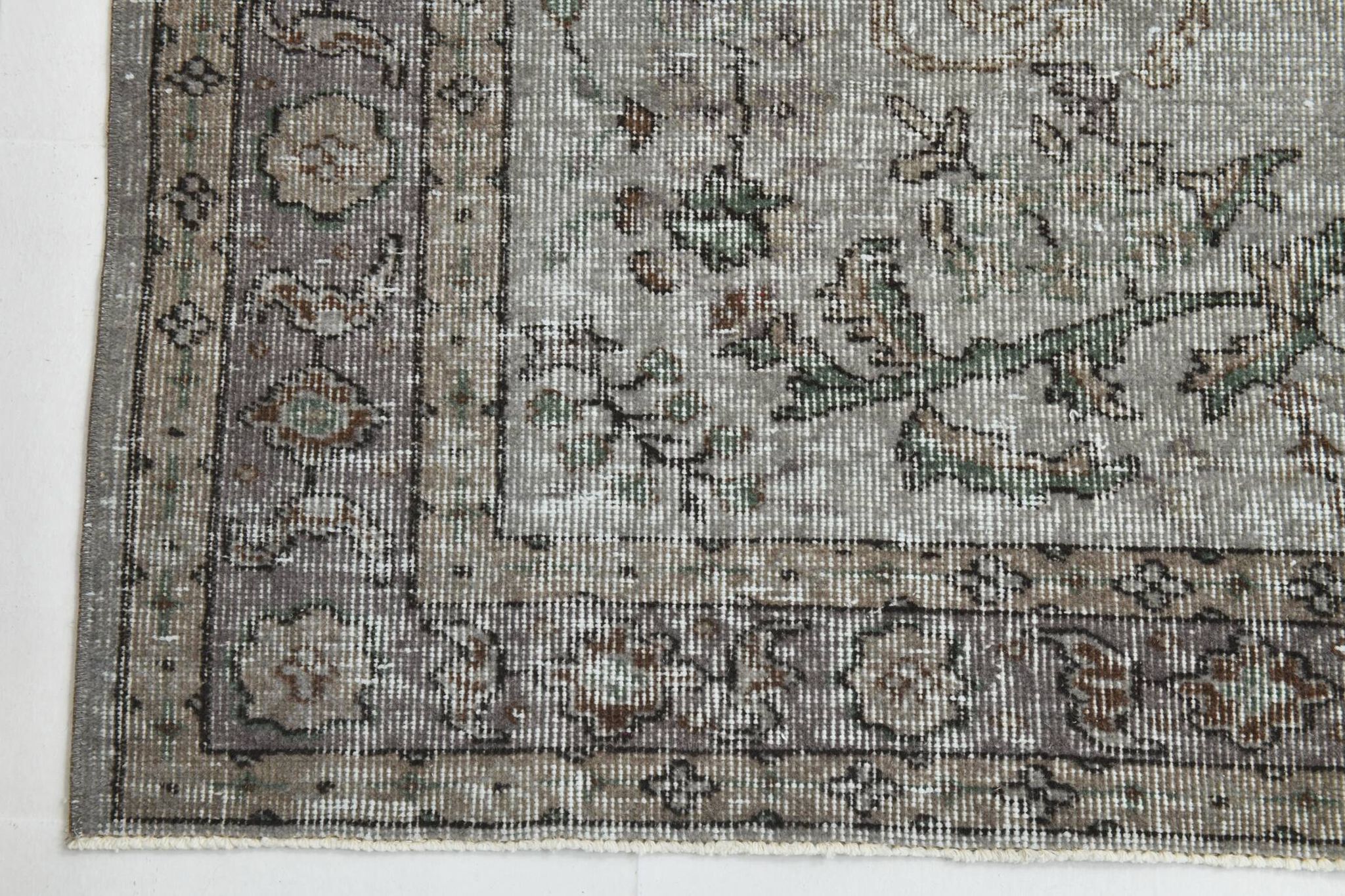 5x9 Gray & Black Oriental Vintage Rug 170x275Cm SK 6991