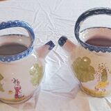 2 small ceramic water jugs from the Charentes region.