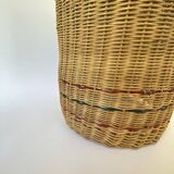 High basket with woven straws