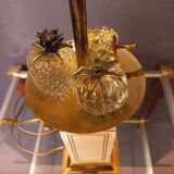 Large designer lamp in brass and ivory lacquer