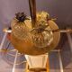 Large designer lamp in brass and ivory lacquer