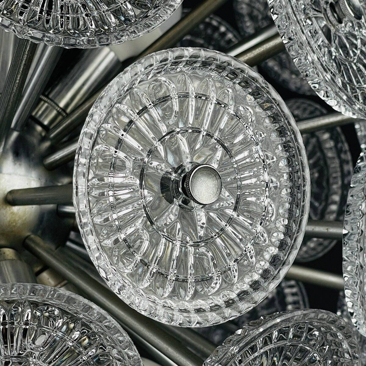 Vintage crystal dandelion lustre, Italy, 1960s