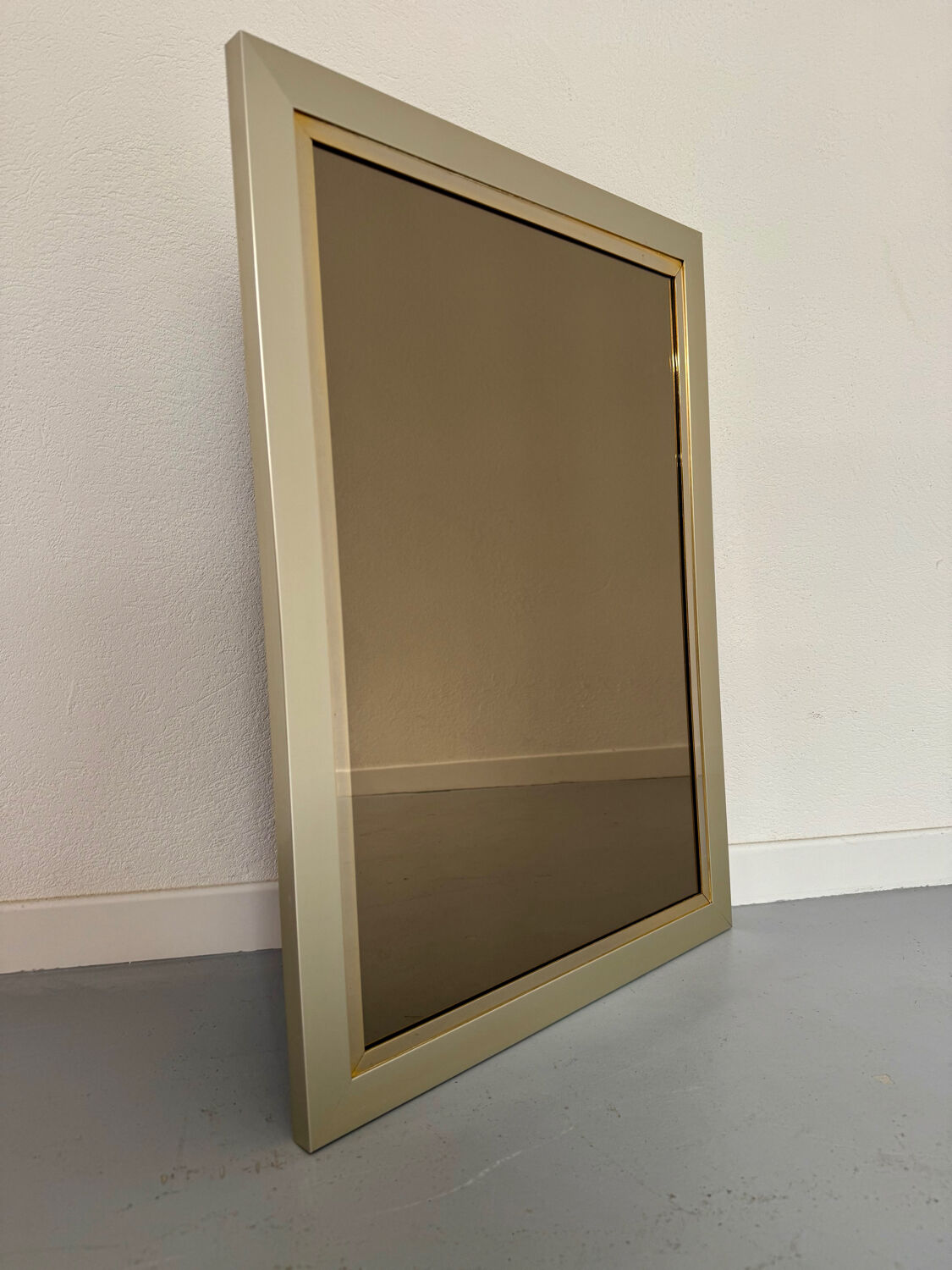 Old Belgo Chrome mirror bronze glass design from the 70s vintage