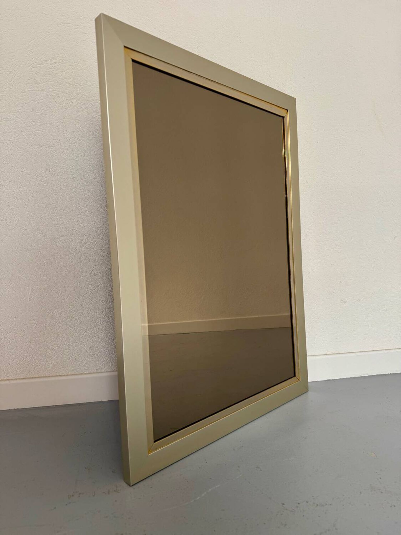 Old Belgo Chrome mirror bronze glass design from the 70s vintage