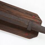 French 20th Century Large Wrought‑Iron Medieval Revival Wall Lamp with Swor