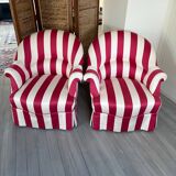 Paire de fauteuil crapaud style rococo
