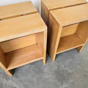 Paire tabourets ou chevets pin mobilier montagne 1950