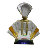 Empty art deco perfume bottle in amber crystal