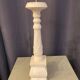 Grand bougeoir de table chandelier en bois patine blanc pour bougie ronde