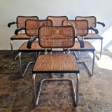 Set of 6 'Cesca' Chairs with armrests by Marcel Breuer produced by KnollStudio