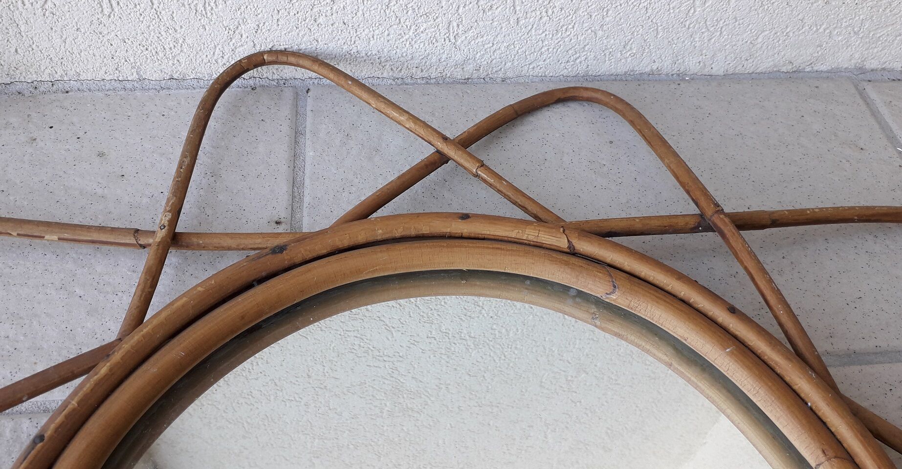 Miroir en rotin, 55 cm