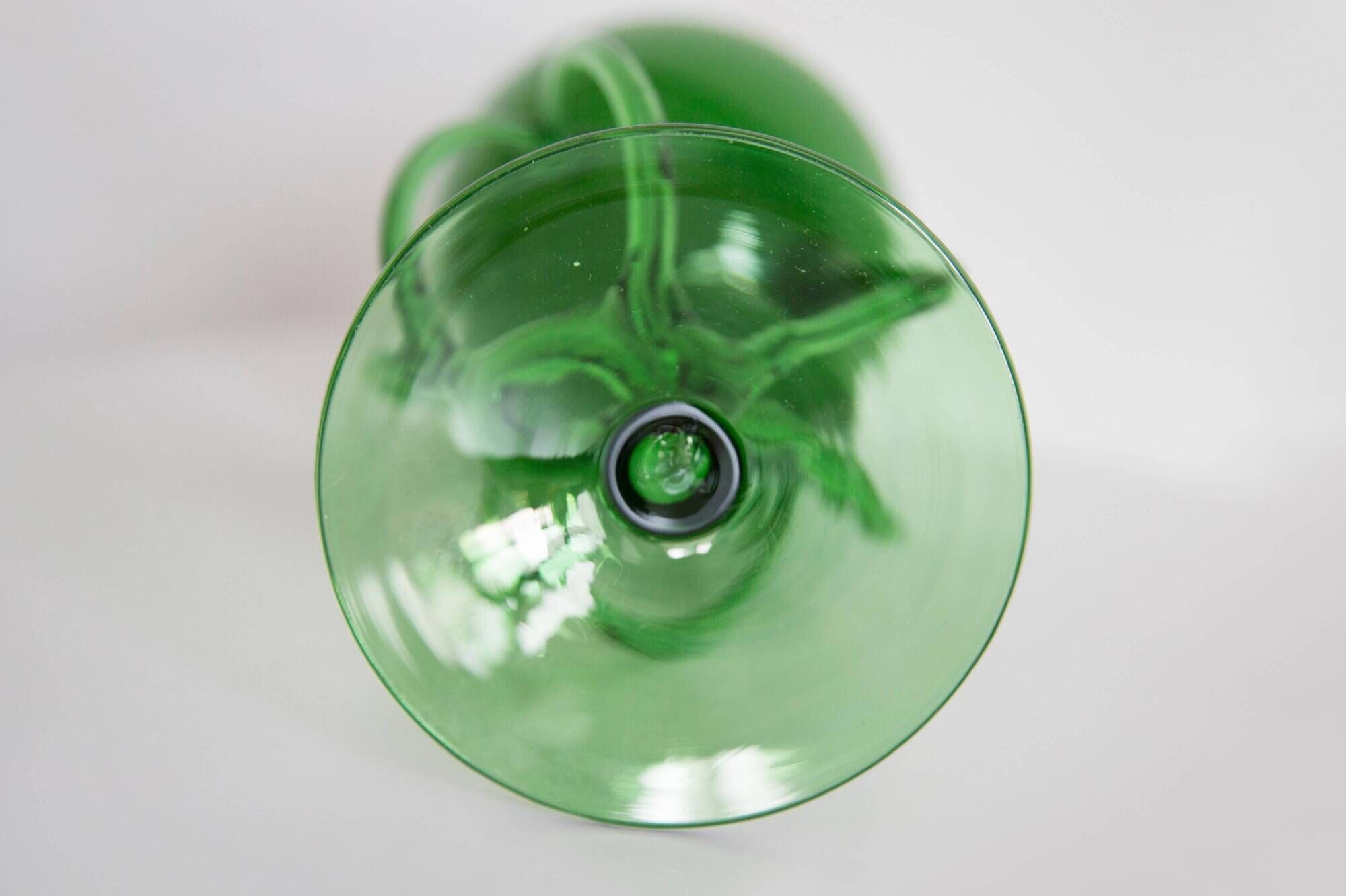 Vintage artistic green vase from the mid-century, Poland, Europe, 1970s.