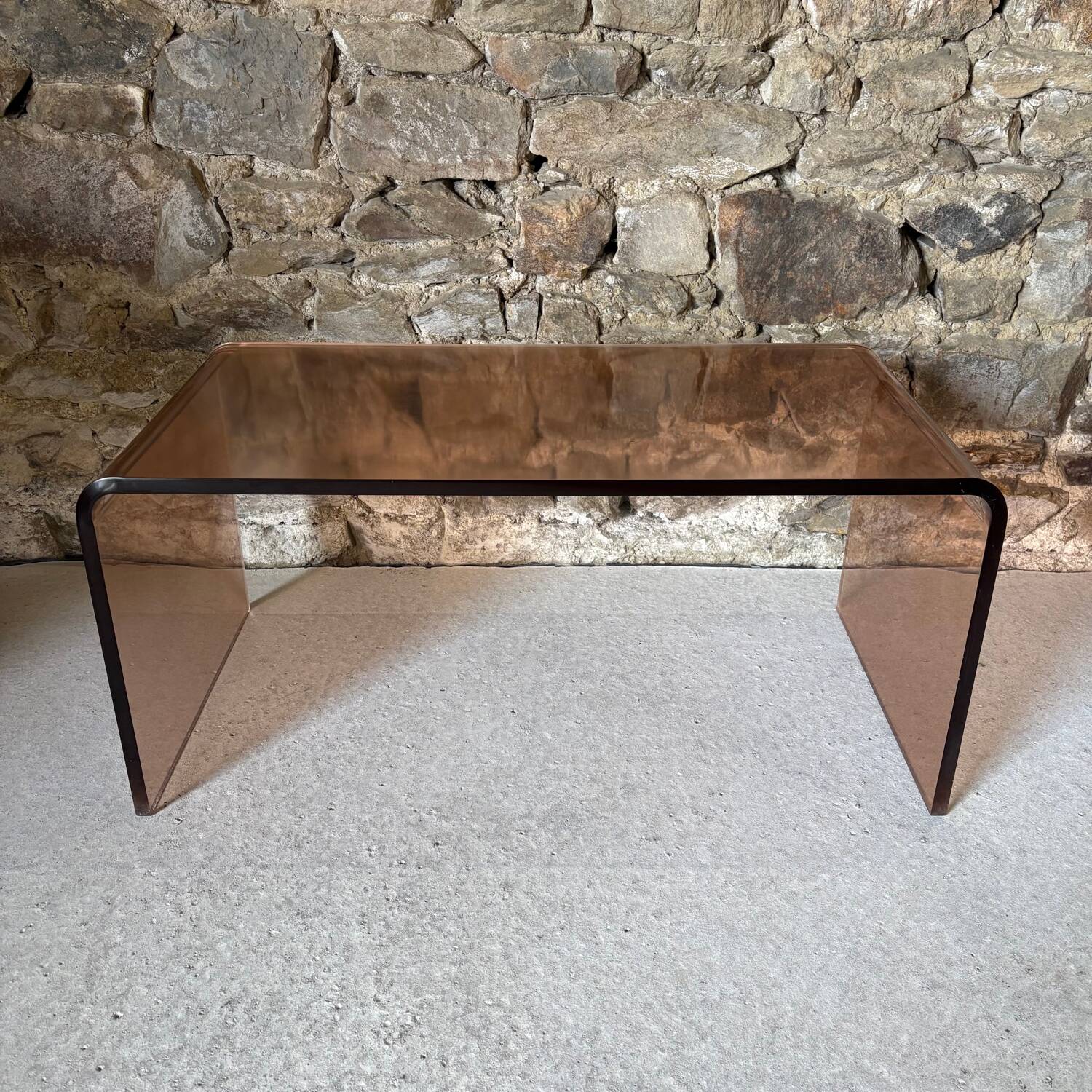 Smoked Plexiglas coffee table, 1970