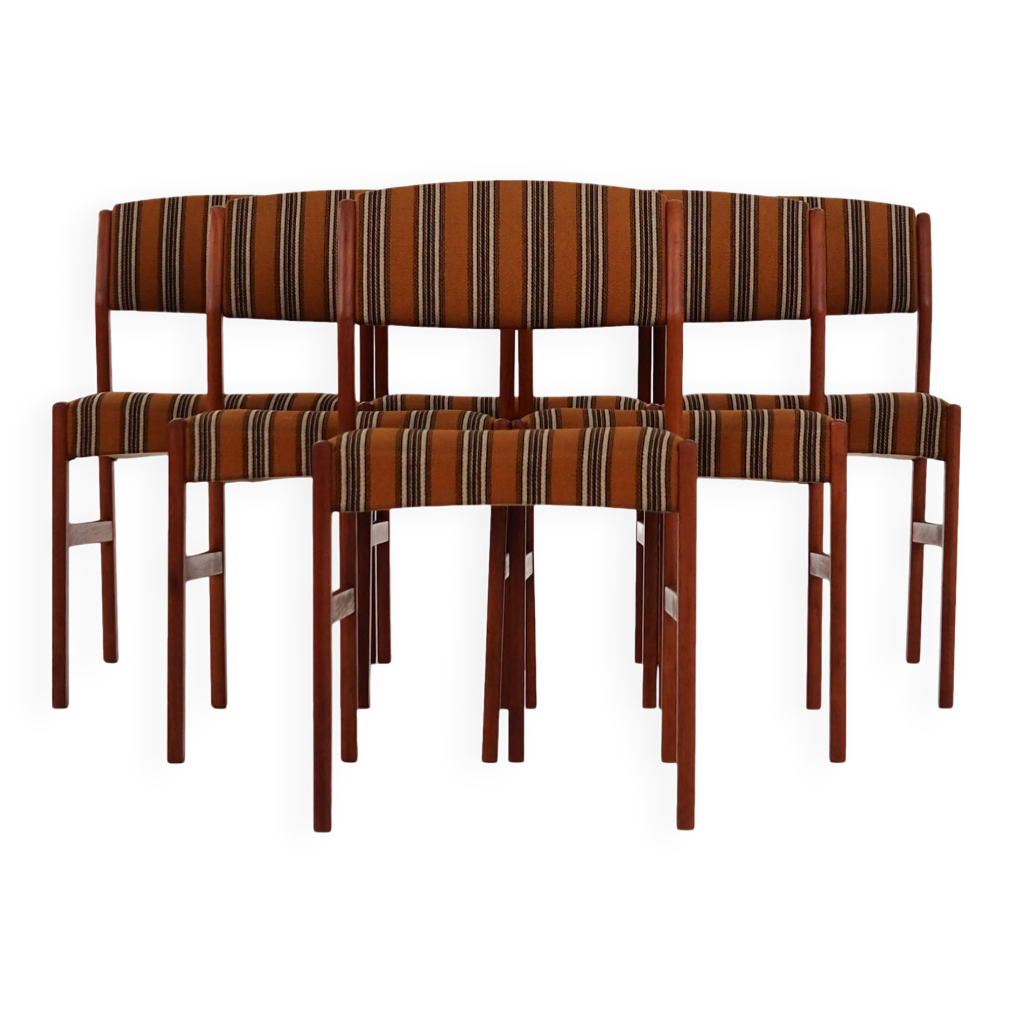 Set of six teak chairs, Danish design, 1970s, production: Denmark