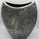 Vase in ceramic form and silver modernist effects 26.5 cm