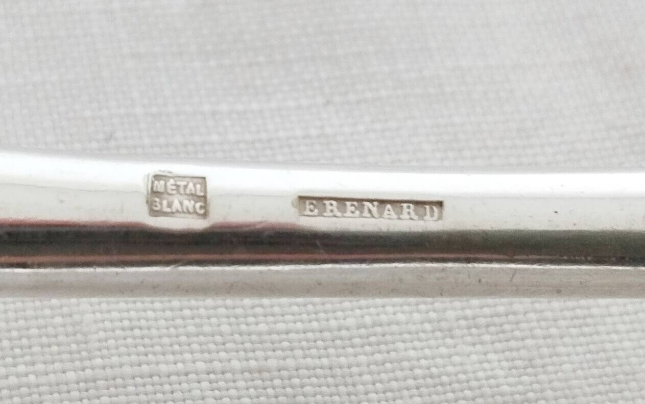 Silver cutlery set, 1 fork and 1 spoon, erenard