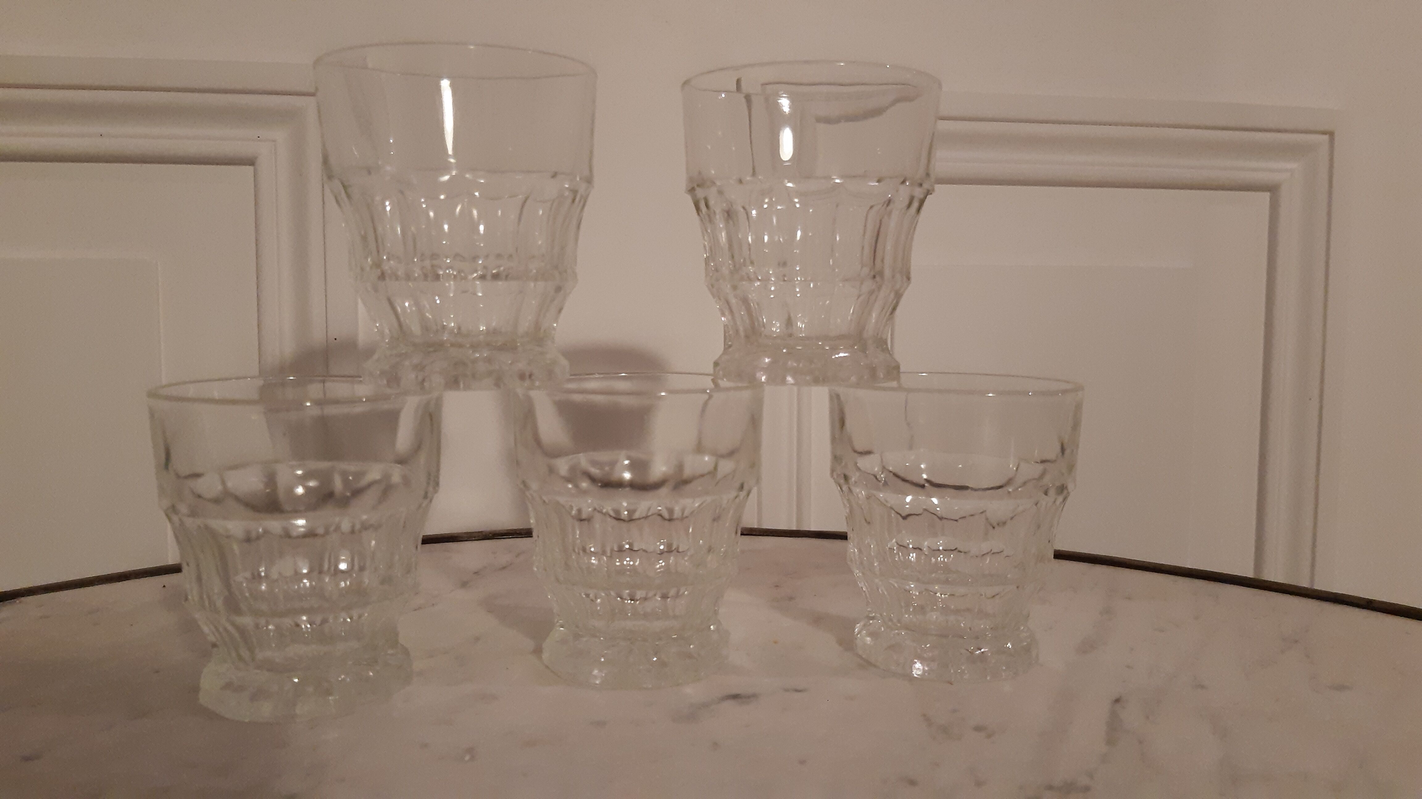 Set of 5 water glasses 60-70s
