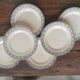 Serving of 6 plates in iron earth, Salins