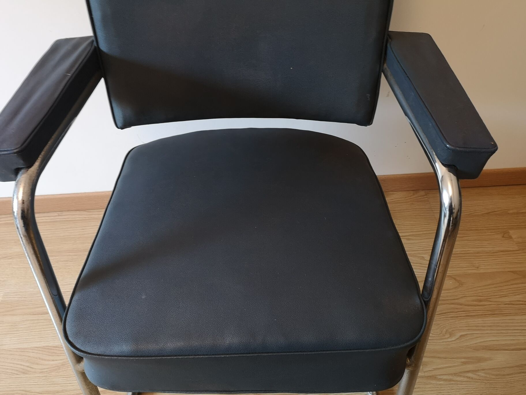 Industrial PULLMAN chair 60 sad vintage blue