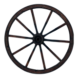 Small wooden cart wheel
