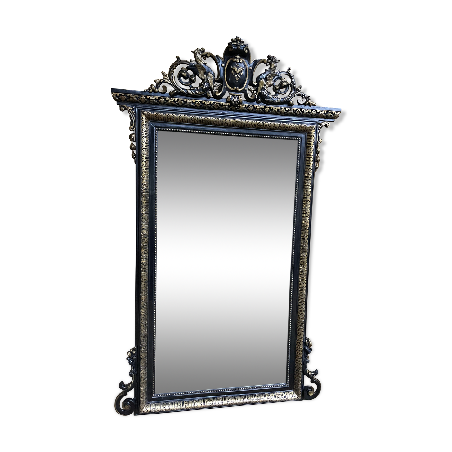 Mirror period Napoleon III blackened wood