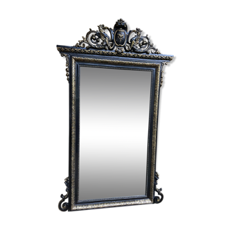 Mirror period Napoleon III blackened wood