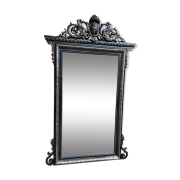 Miroir époque Napoléon III bois noirci