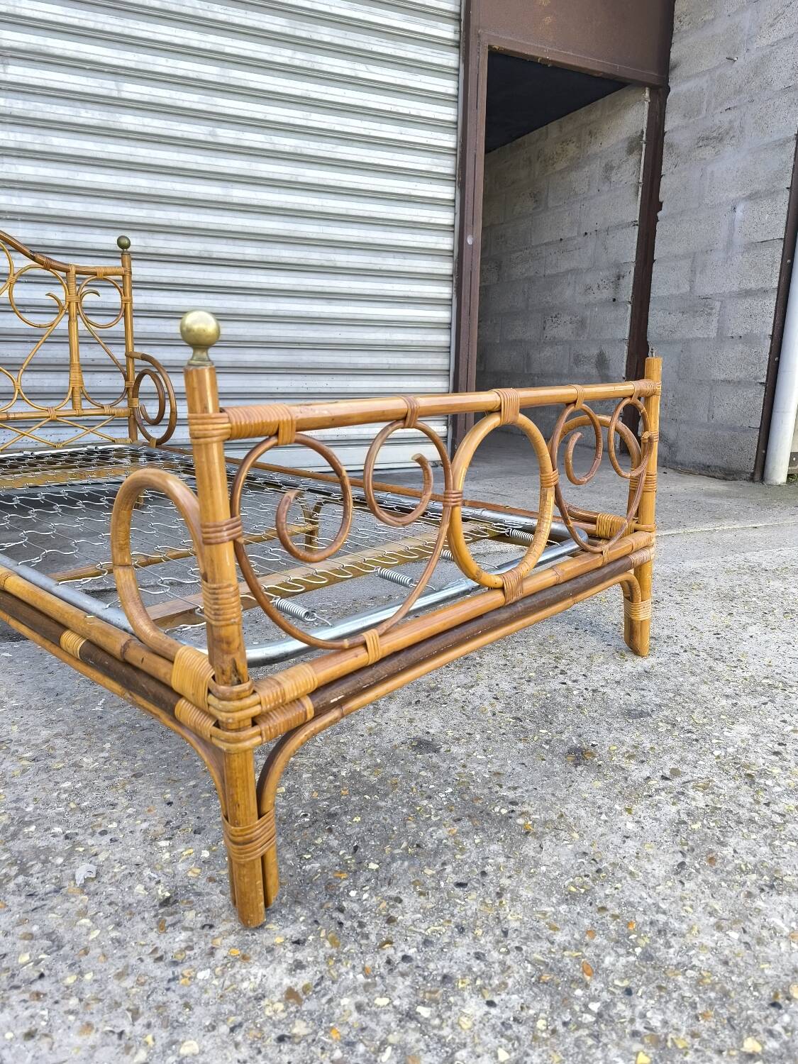 Rattan bed 1960