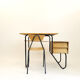 Wooden school desk and chair