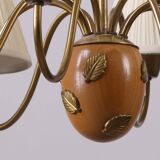 Hans Bergström '10/8' Swedish Modern 8-arm Chandelier in Brass, 1940s