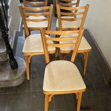 Chaises Baumann Bistrot Vintage Skaï Blanc