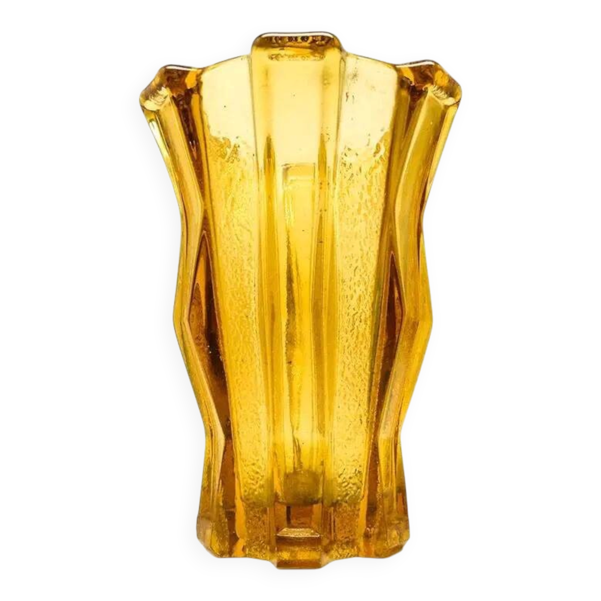 Vase moderne du milieu du siècle, en verre pressé, Belgique, années 1950