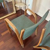 3 Fauteuils Steiner sieges assise verte