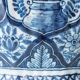 Vintage table lamp in blue and white ceramic from Delft, signed Makkum, hand-painted, 1950s