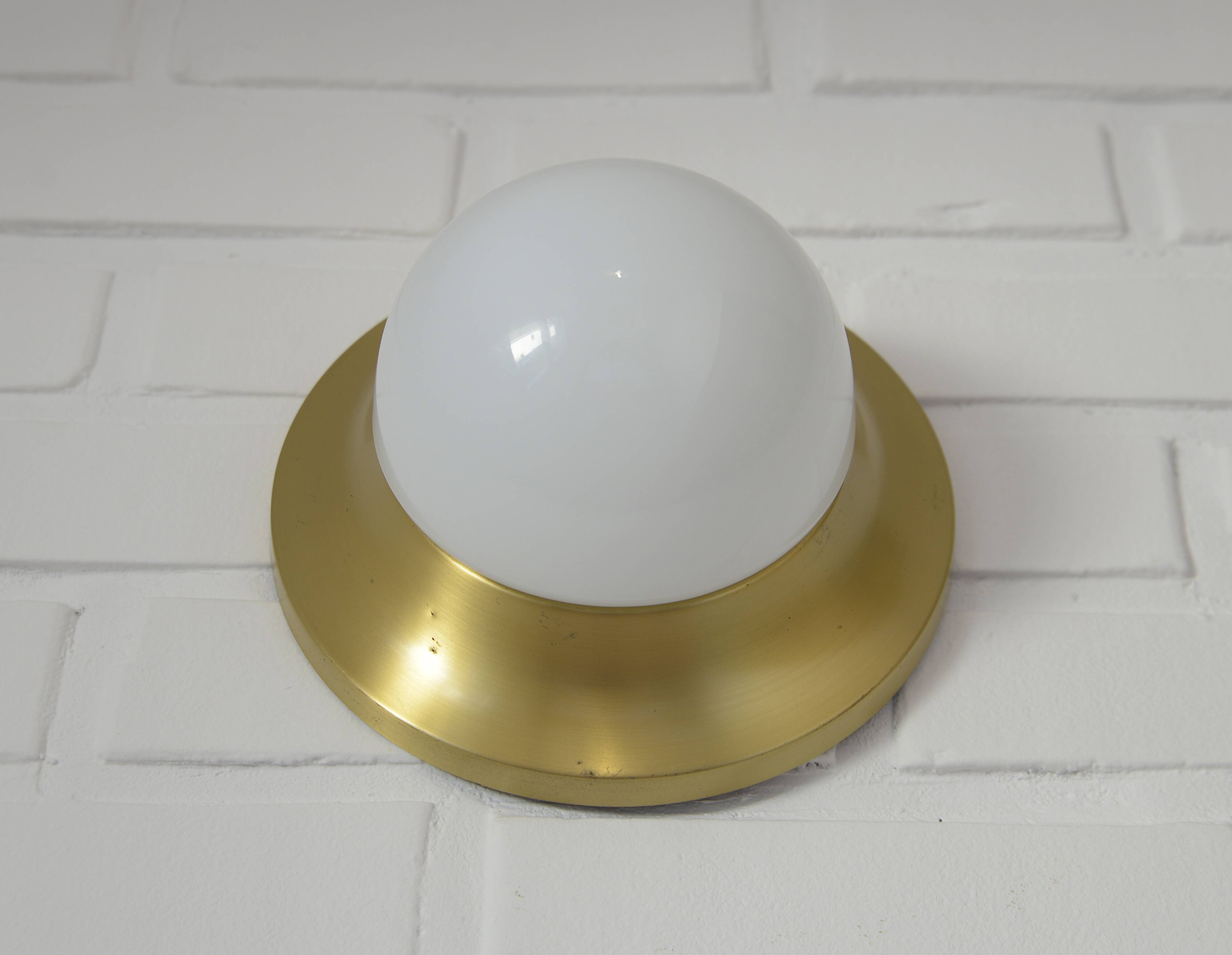 Ceiling Lights Set of 3 Mushroom Lamp Vintage Brass Sconces Space Age Style