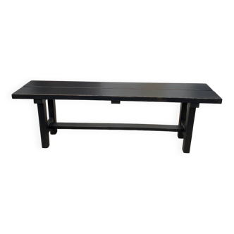 Banc en bois patiné noire