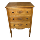 Small Art Deco chest of drawers with 3 drawers in light oak.