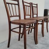 Série de 3 chaises de bistrot signé Thonet ancienne