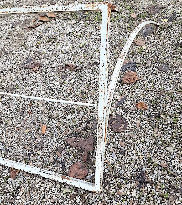 antique wrought iron garden console