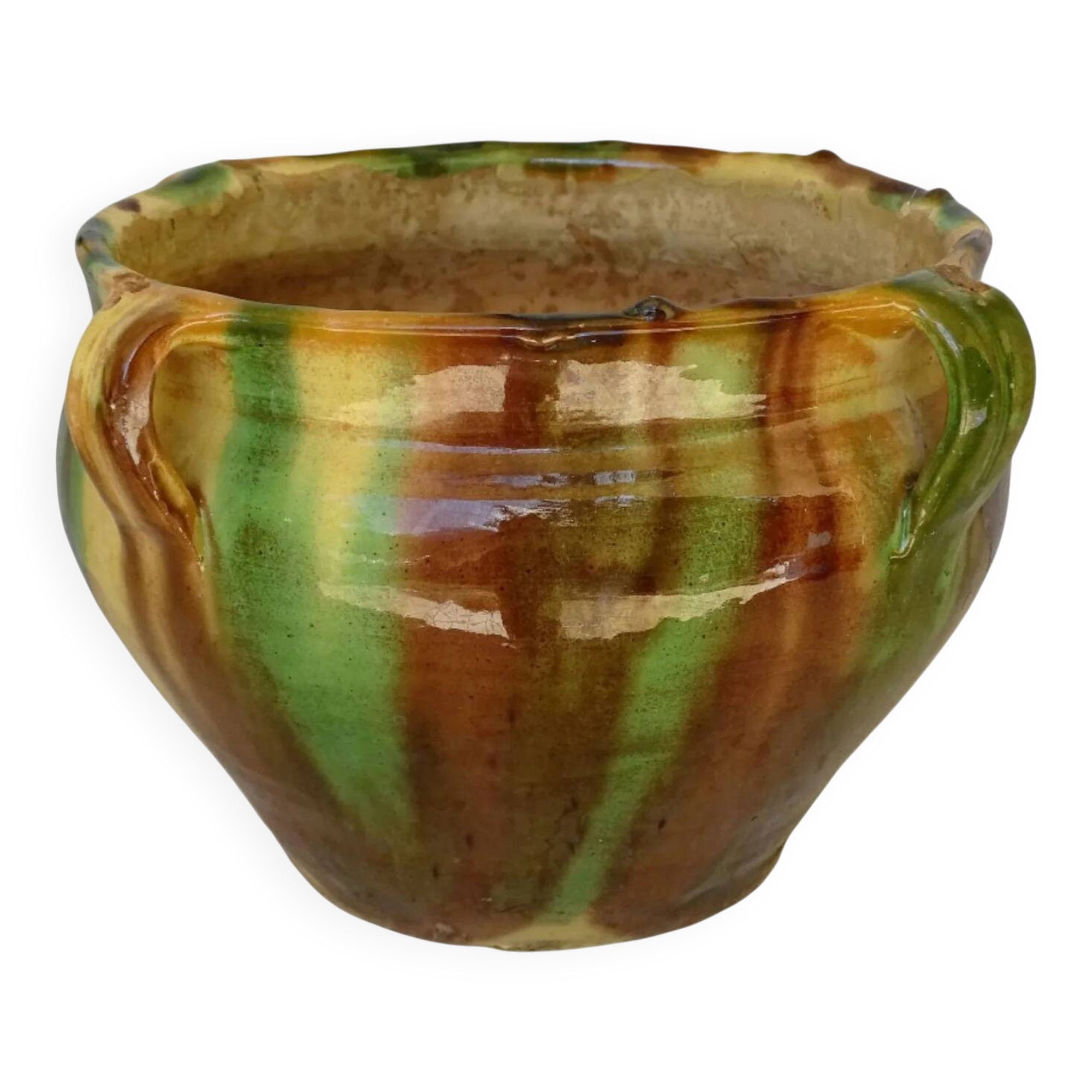 Jardinière antique française en terre cuite de Castelnaudary