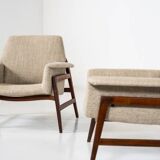 Mid-Century Modern Pair of Armchairs in the style of Gianfranco Frattini, Italy, 1960s