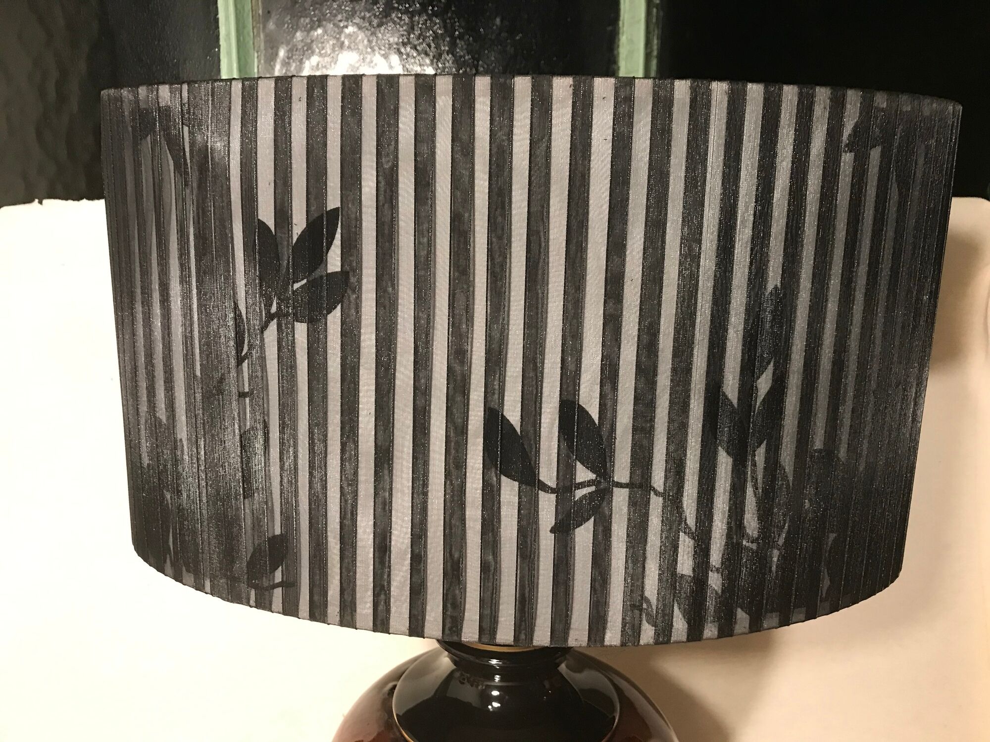 Ancient balustre lamp laurie light ceramics - lamp-day black fabric vintage