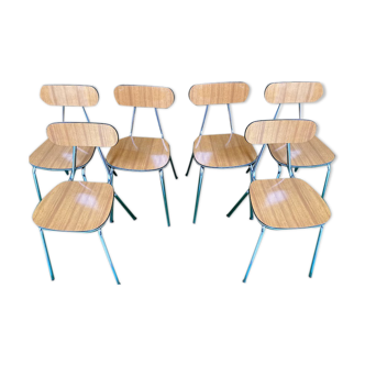 batch of 6 chairs in formica in perfect condition