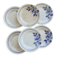 6 vintage ironstone dessert plates Digoin Sarreguemines Hubert blue