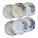6 vintage ironstone dessert plates Digoin Sarreguemines Hubert blue